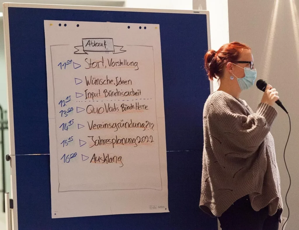 Moderatorin des Bündnis Herne beim Workshop "Quo Vadis Bündnis Herne?"