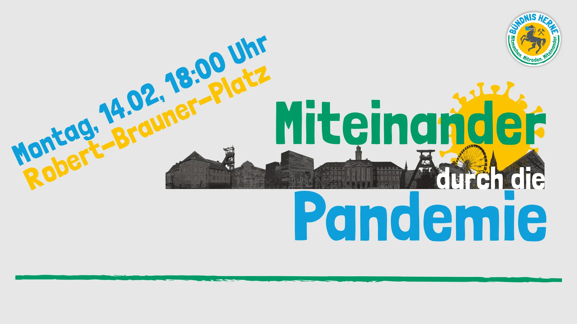 SharePic Bündnis Herne "Herner Plätze: Miteinander durch die Pandemie! (Mahnwache am 14.02.2020)"