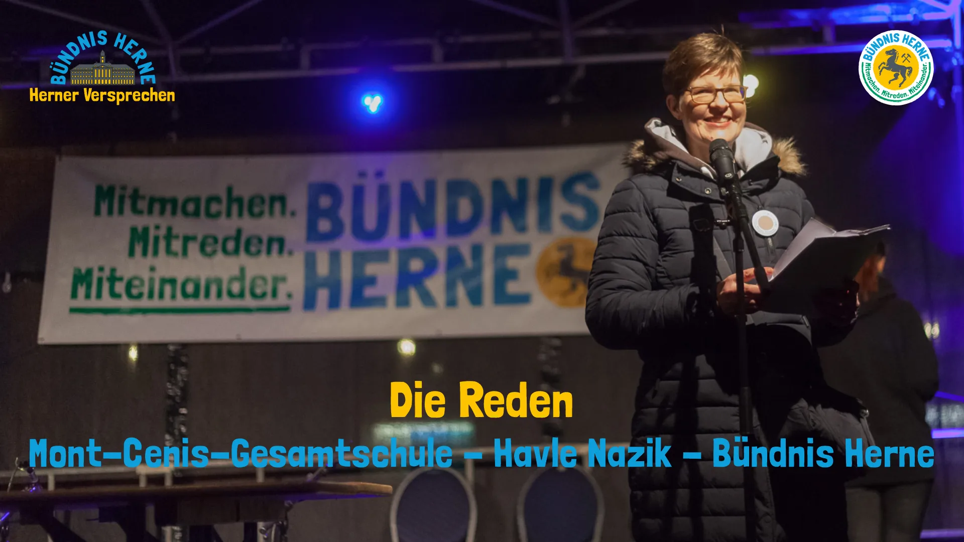 Cordula Vordenbäumen (Bündnis Herne) auf der Bühne