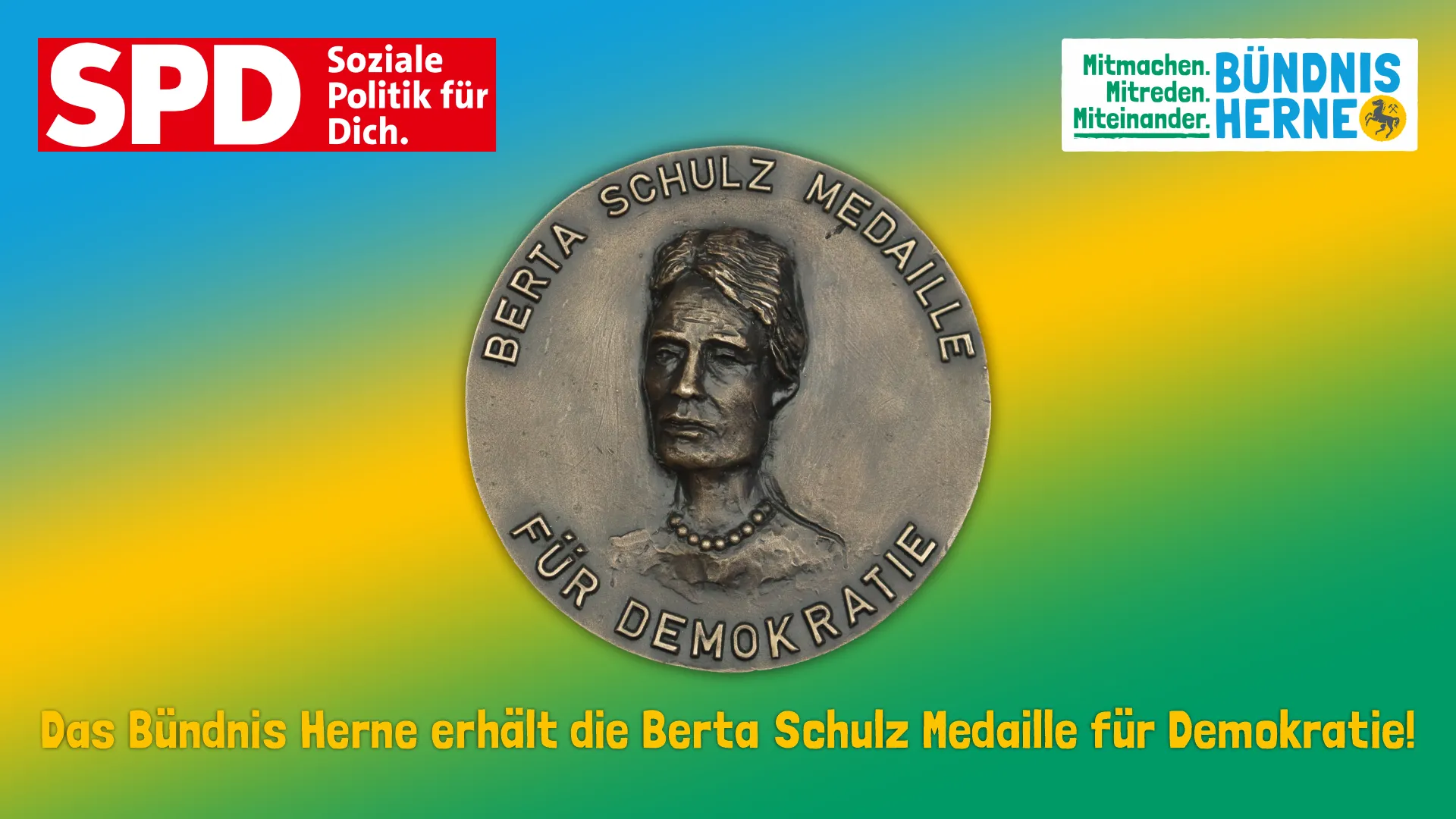 Berta-Schulz-Medaille für Demokratie