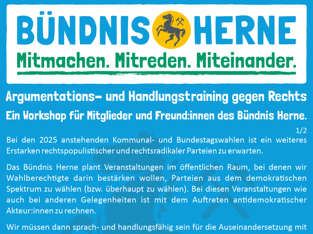 Einladungsflyer zum Argumentations- und Handlungstraining