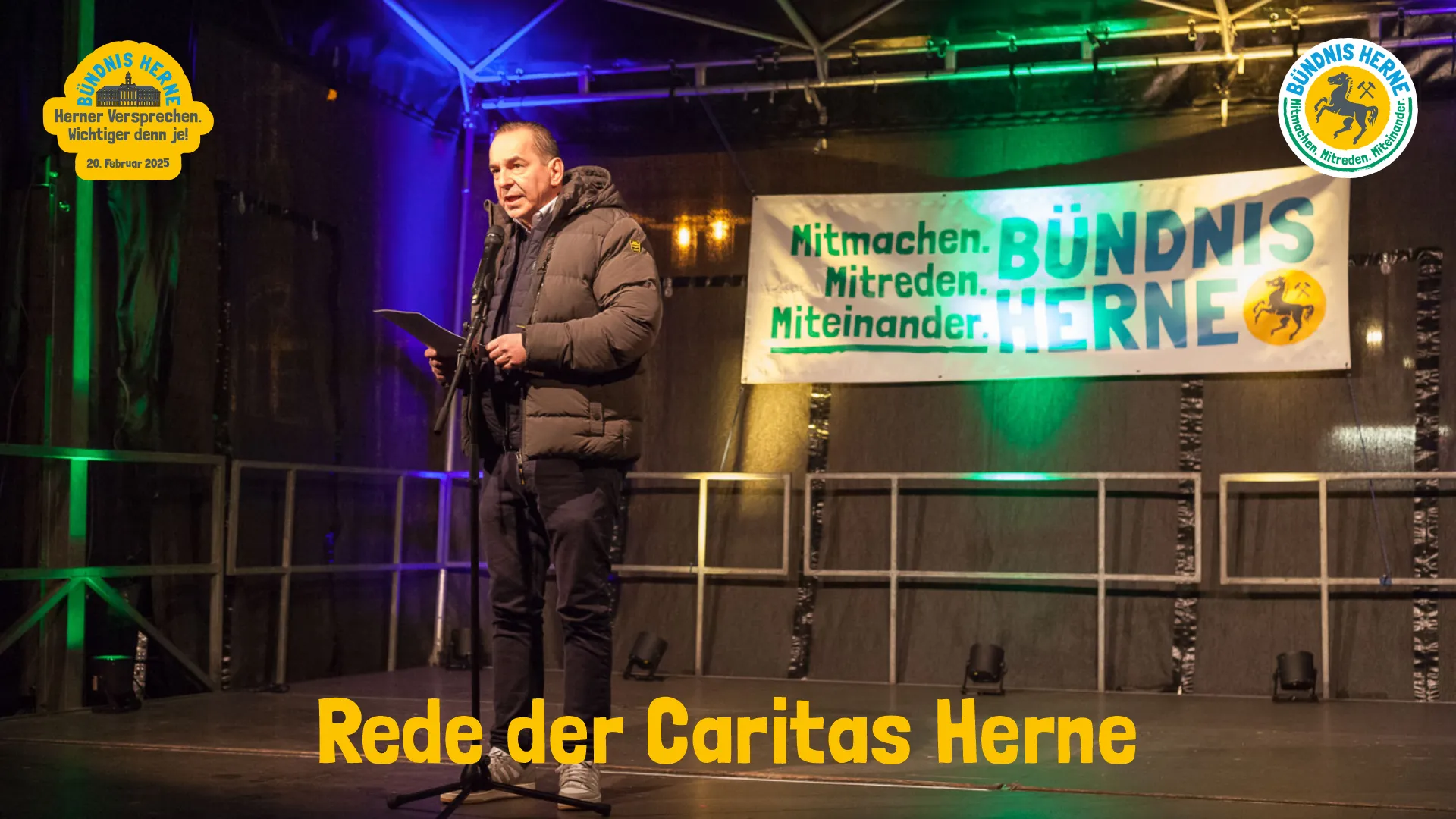 Ansgar Montag (Caritasverband Herne e.V.) auf der Bühne