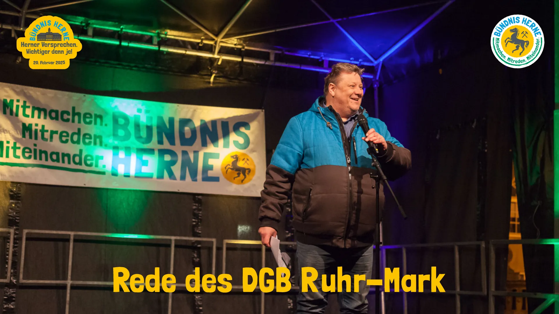 Stefan Marx (DGB Ruhr Mark) auf der Bühne