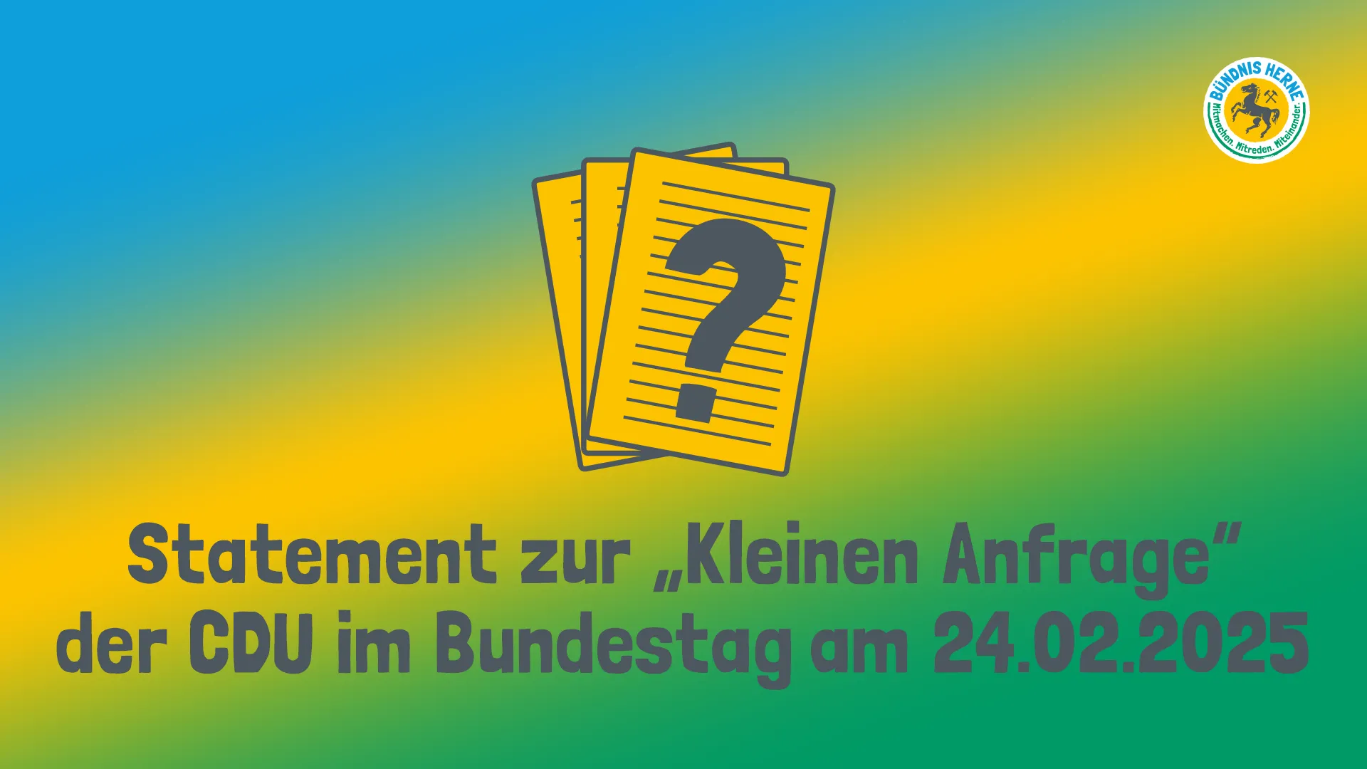 SharePic zum Statement zur „Kleinen Anfrage“ der CDU