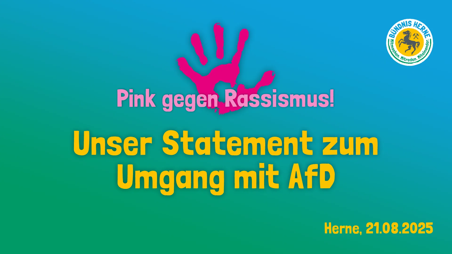 SharePic zum Statement zum Umgang mit der AfD