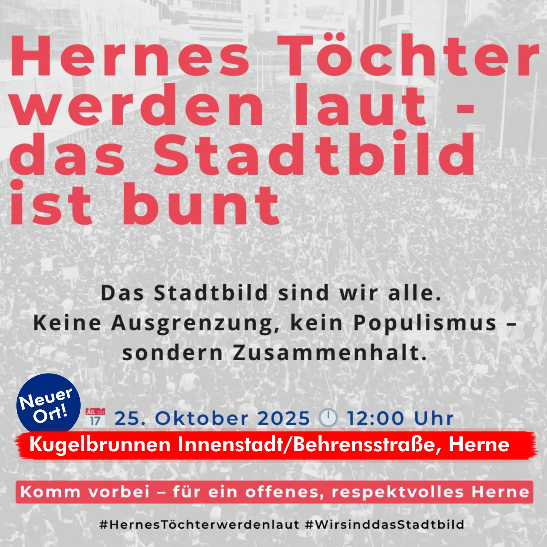 SharePic zur Kundgebung "Hernes Töchter werden laut!"