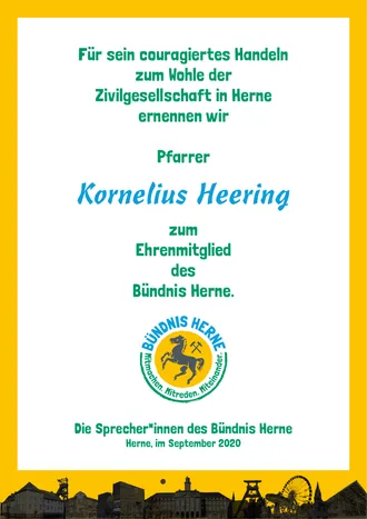 Ehrenmitgliedschaft Korenlius Heering